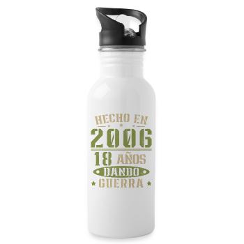 18 Jahre altes Geburtstagsgeschenk aus dem Jahr 2006 - Trinkflasche mit integriertem Trinkhalm - Weiß - Rechts