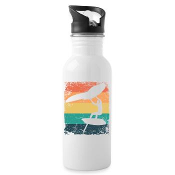 Flügelfolie Wingsurfing Retro-folie Flügel - Trinkflasche mit integriertem Trinkhalm - Weiß - Rechts