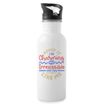 Sarkasmus sarkastischer Spruch - Trinkflasche mit integriertem Trinkhalm - Weiß - Rechts