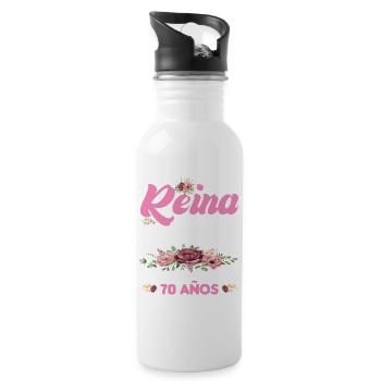 70 Jahre Geburtstagsgeschenk Frau aus dem Jahr 1954 - Trinkflasche mit integriertem Trinkhalm - Weiß - Rechts
