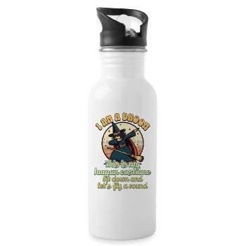Lustige Halloween Hexe Unheimliche Verkleidung - Trinkflasche mit integriertem Trinkhalm - Weiß - Rechts