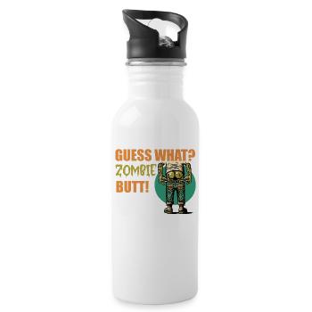 Zombie Butt Funny Saying Halloween Decoration - Water bottle with straw - white - Right
