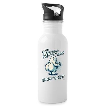 Halloween Costume Ghosts Butt Funny Saying - Water bottle with straw - white - Right