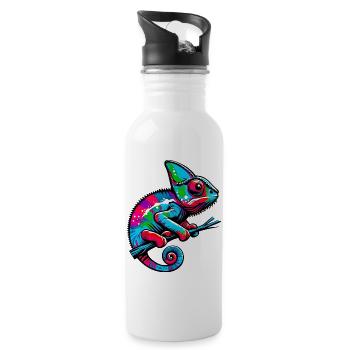 Chameleon - Water bottle with straw - white - Right