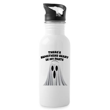 Funny saying: Something creepy in your pants - Water bottle with straw - white - Right