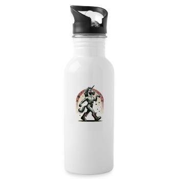 Zombiecorn Liebt Brainbows Gruseliges Einhorn - Trinkflasche mit integriertem Trinkhalm - Weiß - Rechts