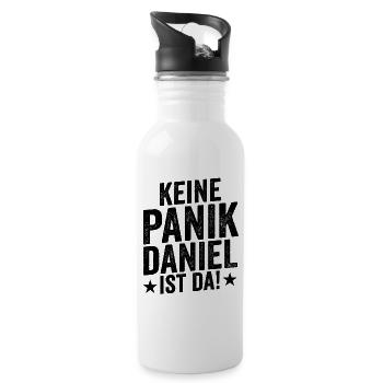 Vorname Daniel - Trinkflasche mit integriertem Trinkhalm - Weiß - Rechts