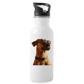 Rhodesian Ridgeback Hunting Dog Dogs Pride Ridgeback - Water bottle with straw - white - Right