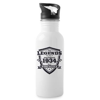 90e anniversaire Original août 1934 Né en 1934 - Gourde avec paille intégrée - blanc - Droite