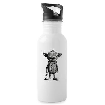 Gruseliges Monster Design Halloween Gnome Outfit - Trinkflasche mit integriertem Trinkhalm - Weiß - Rechts