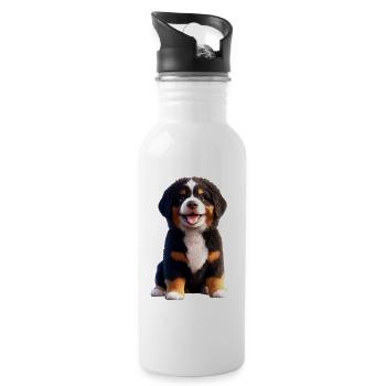 Bouvier bernois Chiens mignons Bouvier suisse - Gourde avec paille intégrée - blanc - Droite