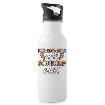 1st class school child beginning of school kindergarten day care E - Water bottle with straw - white - Right