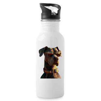 Great Dane Hatz Male Saupacker Great Dane - Water bottle with straw - white - Right