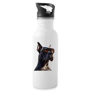 Great Dane Hatz Male Saupacker Great Dane - Water bottle with straw - white - Right