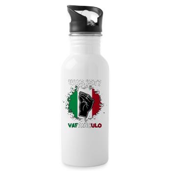 Italy Italian Vaffanculo - Water bottle with straw - white - Right