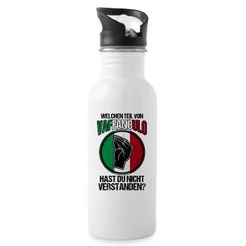 Italy Italian Vaffanculo - Water bottle with straw - white - Right