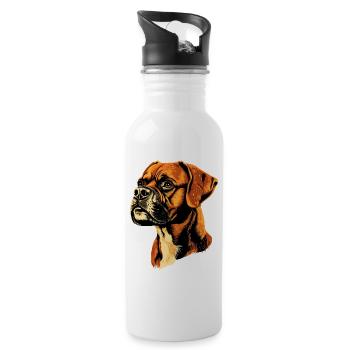 German Boxer Dog Boxer Club German Boxer Club - Water bottle with straw - white - Right