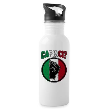 Italie Italien Capisci - Gourde avec paille intégrée - blanc - Droite