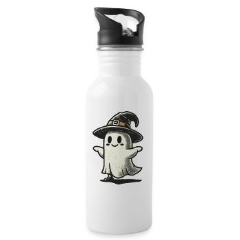 Lustiger Hexen Geist Gespenstische Party Spooky - Trinkflasche mit integriertem Trinkhalm - Weiß - Rechts