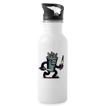 Scary Psycho Drinking Cup Drinks - Water bottle with straw - white - Right