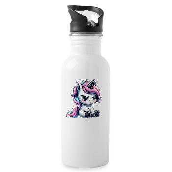 Unicorn nope just nope - Water bottle with straw - white - Right