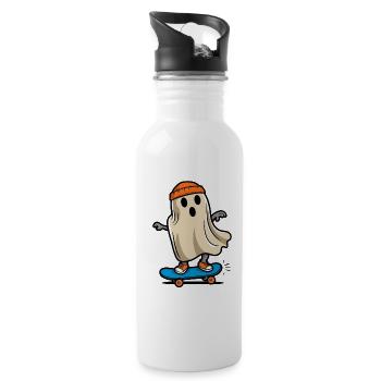 Skateboarding Lustiges Halloween Skateboarder - Trinkflasche mit integriertem Trinkhalm - Weiß - Rechts