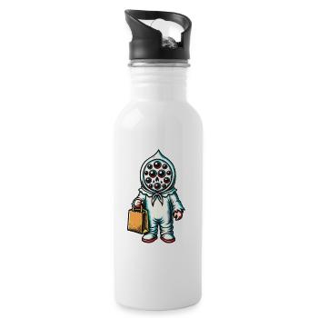 Gespenstische Party Trick Or Treat - Trinkflasche mit integriertem Trinkhalm - Weiß - Rechts