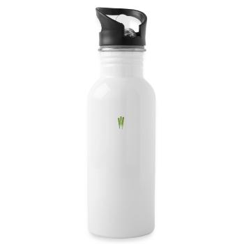 Leek ECG Heartbeat - Water bottle with straw - white - Right