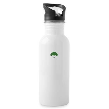 Brokkoli EKG Herzschlag - Trinkflasche mit integriertem Trinkhalm - Weiß - Rechts