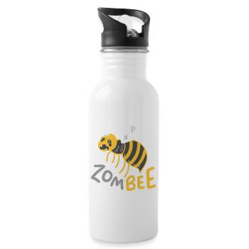 Zombie Biene Halloween - Trinkflasche mit integriertem Trinkhalm - Weiß - Rechts