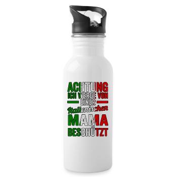 Italia Italiener Mama Mutter Italienisch Italien - Trinkflasche mit integriertem Trinkhalm - Weiß - Rechts