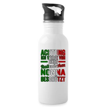 Italia Italiener Oma Nonna Italienisch Italien - Trinkflasche mit integriertem Trinkhalm - Weiß - Rechts