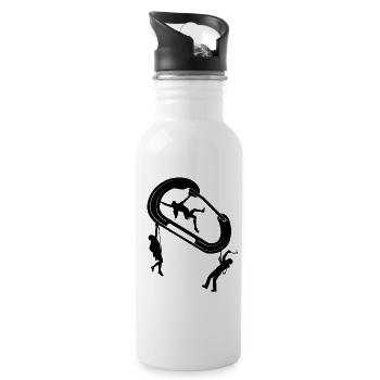 Night Walker Silhouette - Water bottle with straw - white - Right