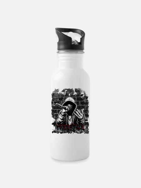 Freestyle - Trinkflasche mit integriertem Trinkhalm - Weiß