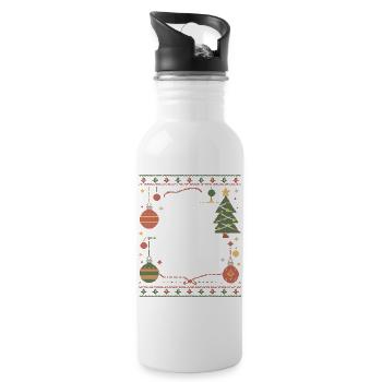 Mon sapin est plus beau que le tien - Gourde avec paille intégrée - blanc - Droite