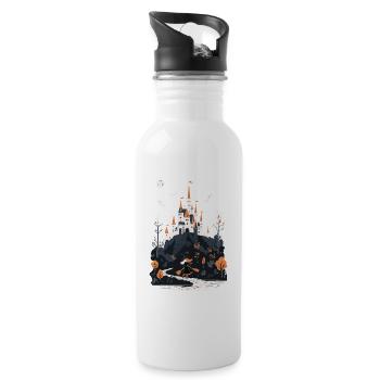 Spooky Haunted Castle Magical Haunted Castle - Water bottle with straw - white - Right