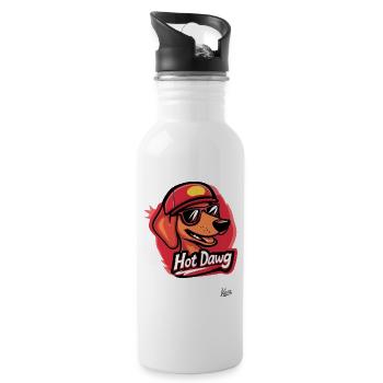 Hot Dawg: The Hot Dog Hot Dog - Water bottle with straw - white - Right