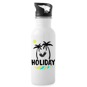 palms relax holiday - Trinkflasche mit integriertem Trinkhalm - Weiß - Rechts