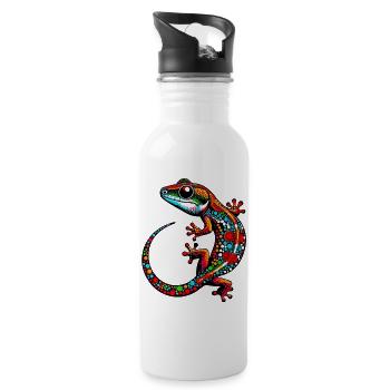 Gecko - Water bottle with straw - white - Right