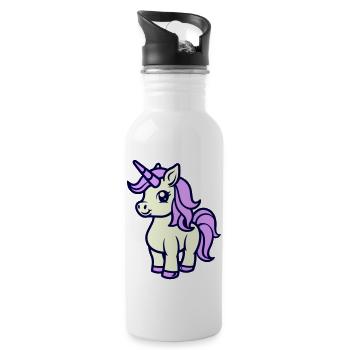 Licorne Licorne - Gourde avec paille intégrée - blanc - Droite