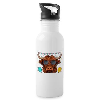 Brother Of The Birthday Boy - Water bottle with straw - white - Right