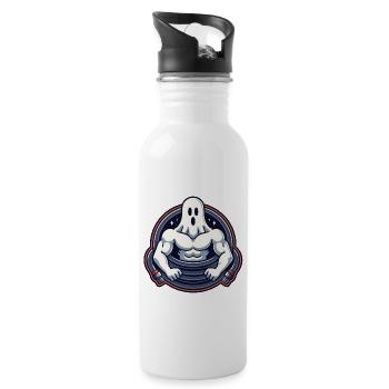 Musculation Ghost Drôle Gym Ghost - Gourde avec paille intégrée - blanc - Droite