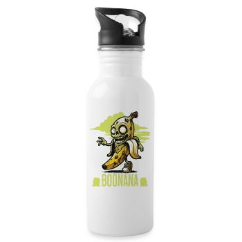 Lustiges Bananen Zombie Zombie Boonana - Trinkflasche mit integriertem Trinkhalm - Weiß - Rechts