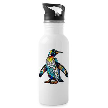 Penguin - Water bottle with straw - white - Right