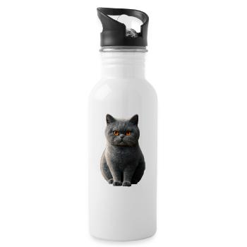 British Shorthair Chat BKH Chat Maman Chats Mignons - Gourde avec paille intégrée - blanc - Droite