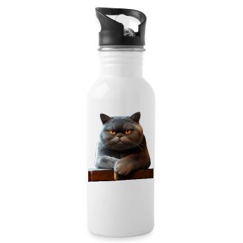 British Shorthair Chat BKH Chat Maman Chats Mignons - Gourde avec paille intégrée - blanc - Droite
