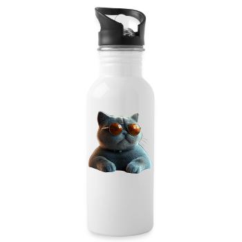 British Shorthair Chat BKH Chat Maman Chats Mignons - Gourde avec paille intégrée - blanc - Droite
