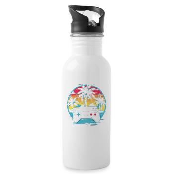 Video Games Vaporwave - Water bottle with straw - white - Right
