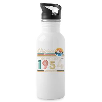 Novembre 1954 Vintage Retro Cadeau D’anniversaire - Gourde avec paille intégrée - blanc - Droite