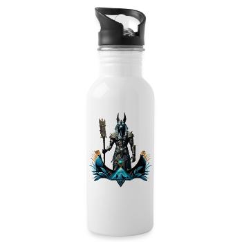 Anubis, der Gott der Toten. - Trinkflasche mit integriertem Trinkhalm - Weiß - Rechts